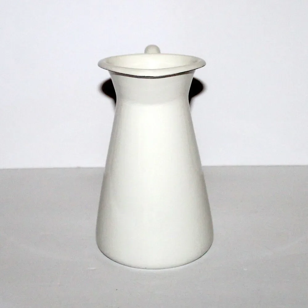 IKEA SOCKERART White Pitcher Vase metal enamel 6.5” farmhouse country